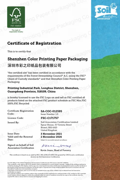 FSC Chain of Custody Certificate SA-COC-012595