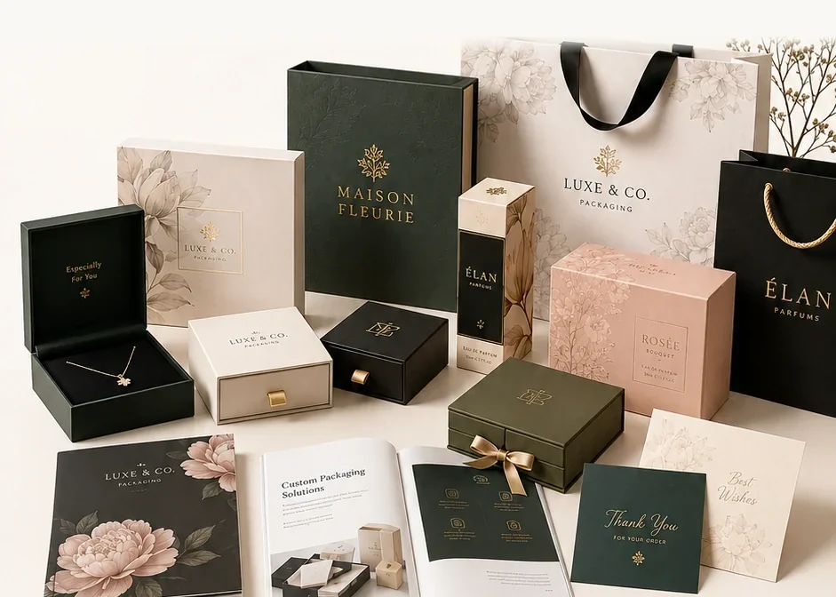 Mobile product display for Luxury Boxes Paper Bags and Premium Print