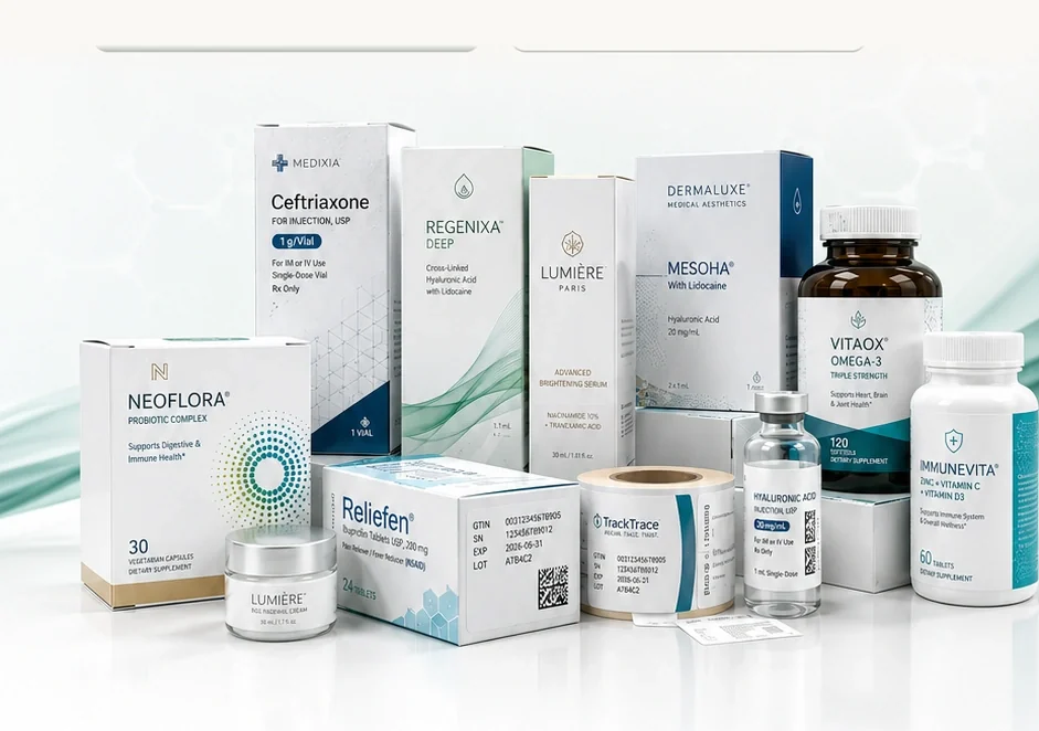 Mobile product display for Pharma and Medical Packaging with Traceability