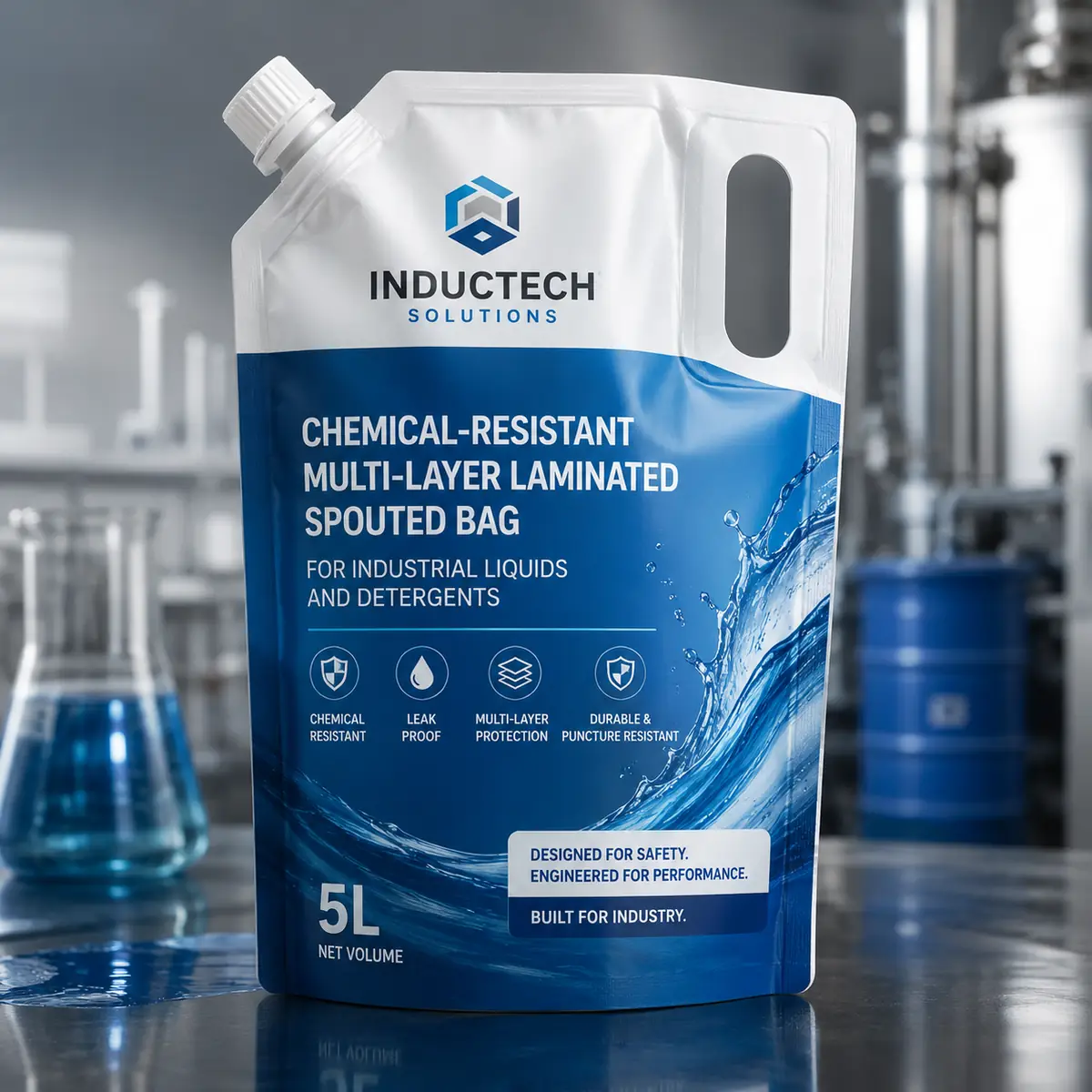 Chemical-Resistant Multi-Layer Laminated Spouted Bag for Industrial Liquids and Detergents