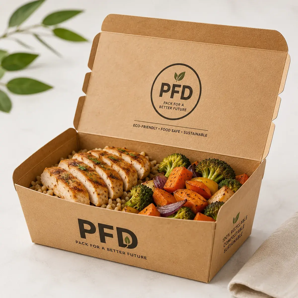 Custom Lunch Boxes Wholesale | Disposable Kraft Cardboard Meal Prep Food Containers & Takeaway Packaging main image