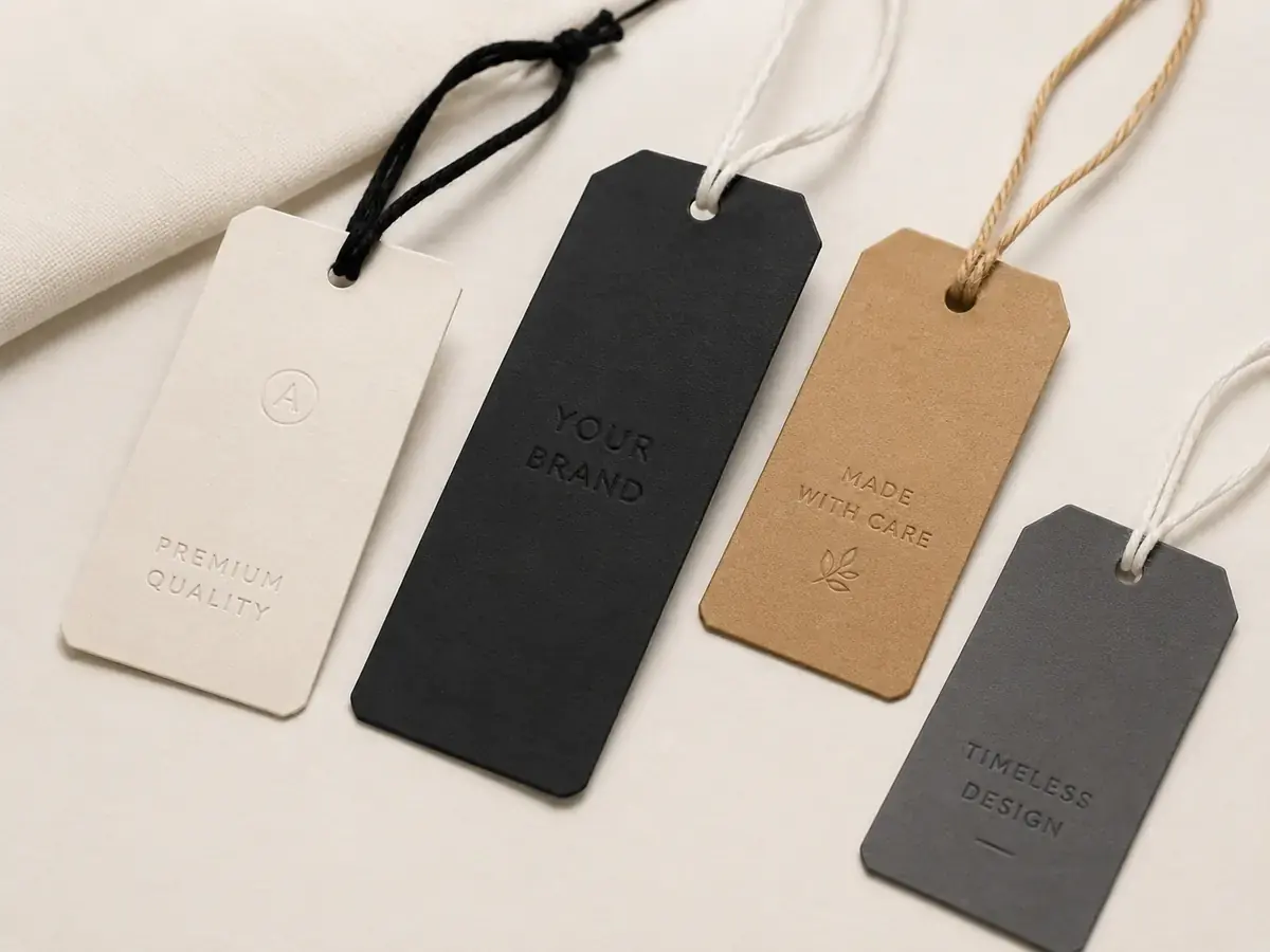 Custom Luxury Embossed Hang Tags | Premium Matte Paper Clothing Tags Wholesale main image