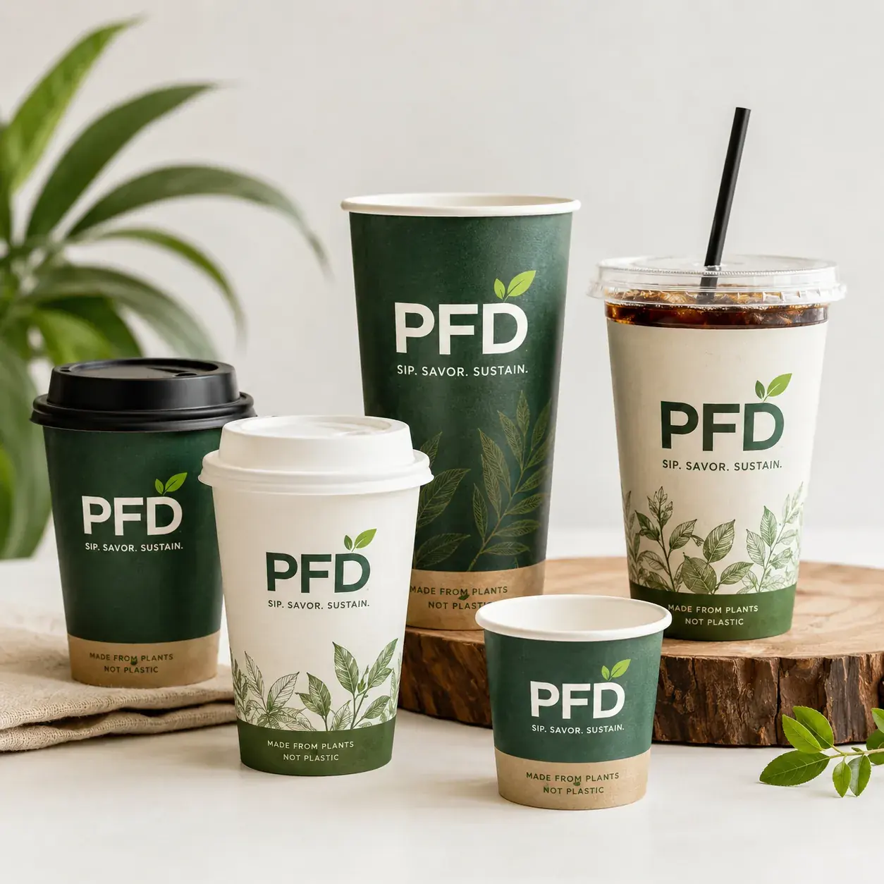 Custom Paper Cups with Logo | Bulk Eco-Friendly Disposable Coffee Cups & Cold Drink Hot Beverage Cups main image