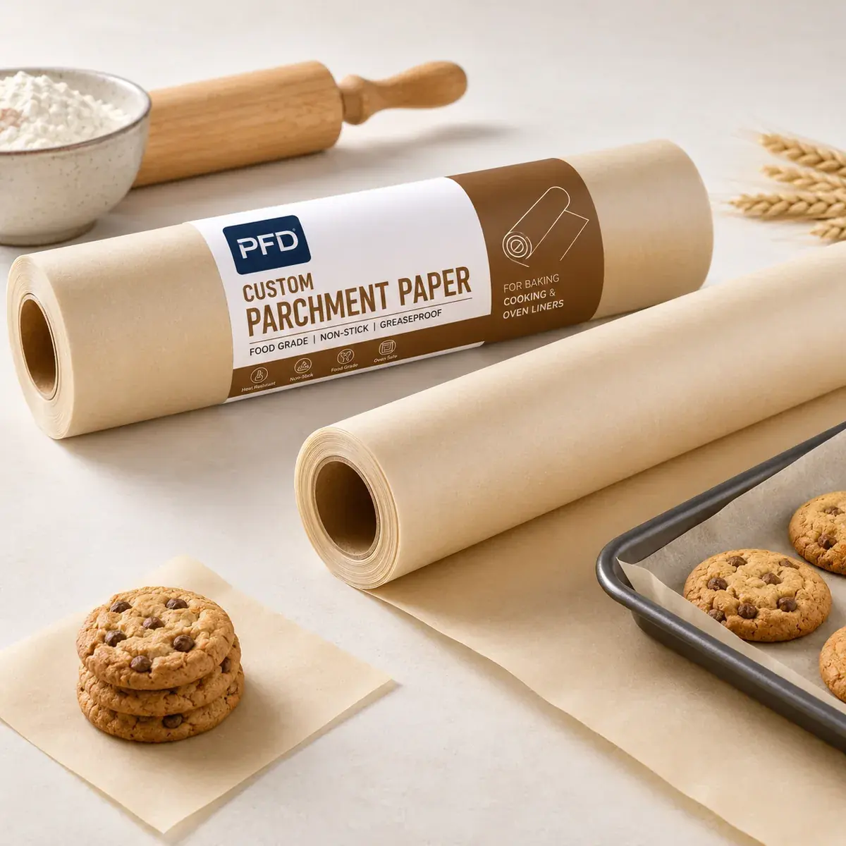 Custom Parchment Paper for Baking | Food Grade Non-Stick Greaseproof Sheets for Cooking & Oven Liners main image