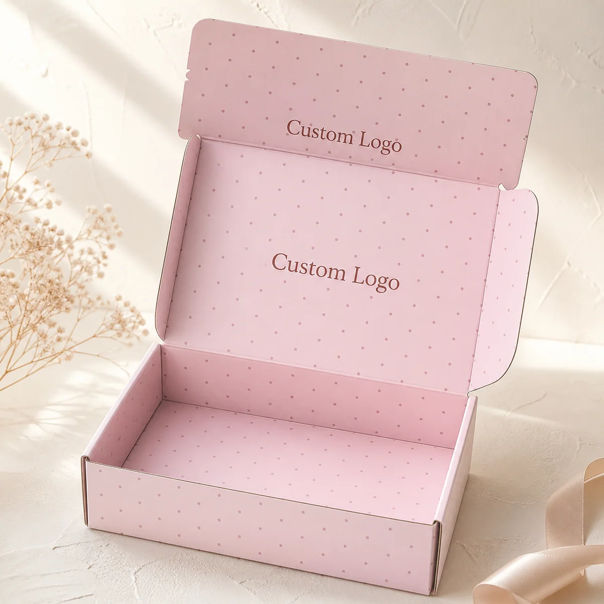 Custom Pink Corrugated Mailer Box for Beauty Subscriptions
