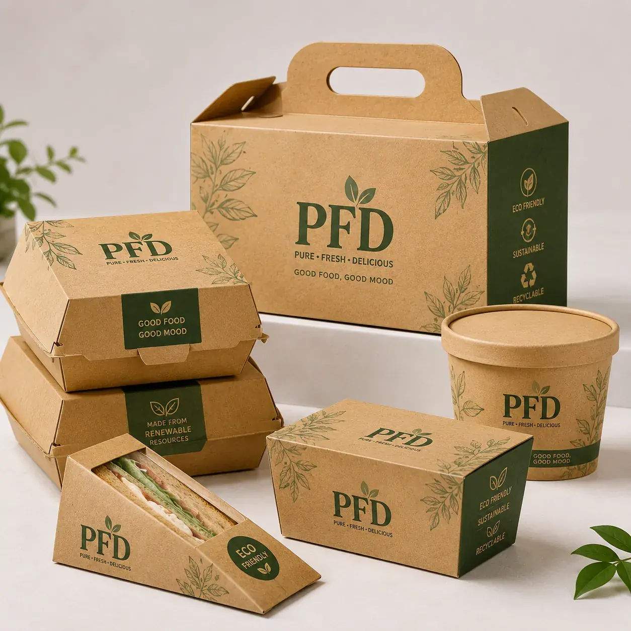 Custom Takeaway Boxes Wholesale | Eco-Friendly Logo Printed Disposable Food Packaging Boxes Manufacturer main image