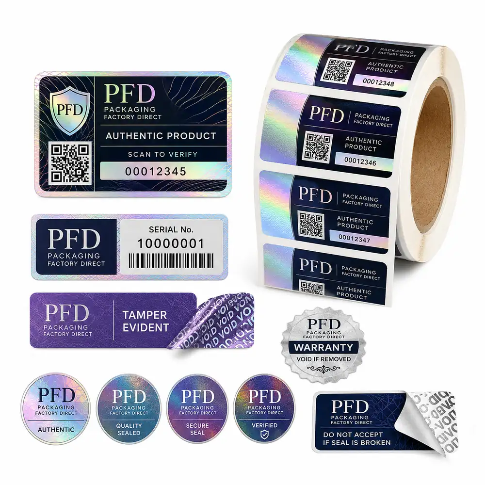 Holographic Anti-Counterfeit Security Labels with QR Code and VOID Seal