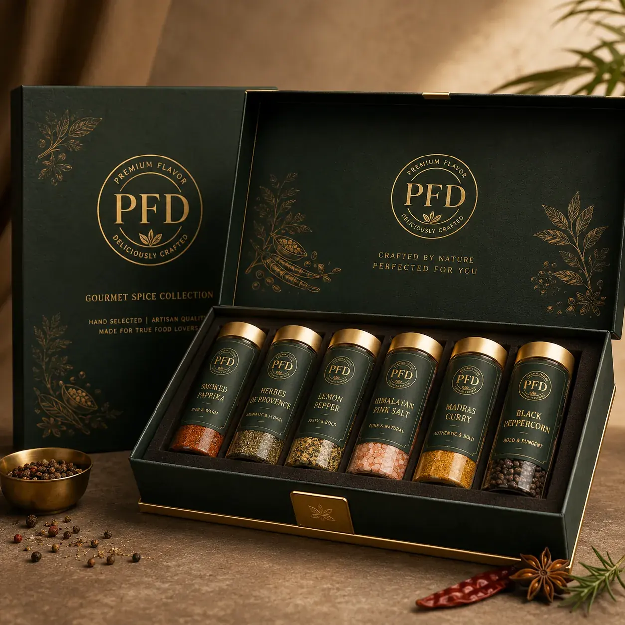 Luxury Rigid Cardboard Spice Gift Boxes | Premium Gourmet Food Packaging Wholesale main image