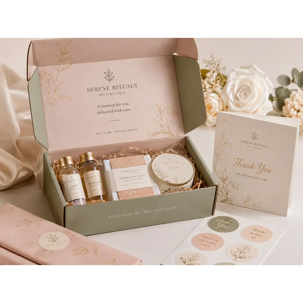Spa Self-Care Subscription Gift Boxes with Bath Salt, Candle and Thank You Inserts